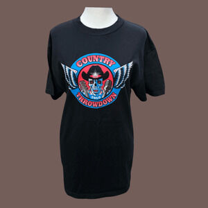 Alstyle Country Throwdown Tee | Skull Graphic | Size M | Vintage